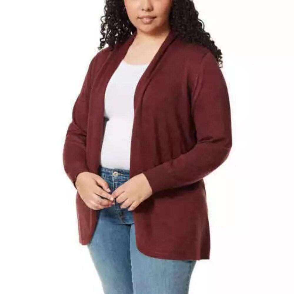 NWT Ella Moss Ladies' Open Cozy Cardigan Size M Red Zinfandel $80 11HL441